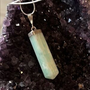 Caribbean Calcite, silver chain